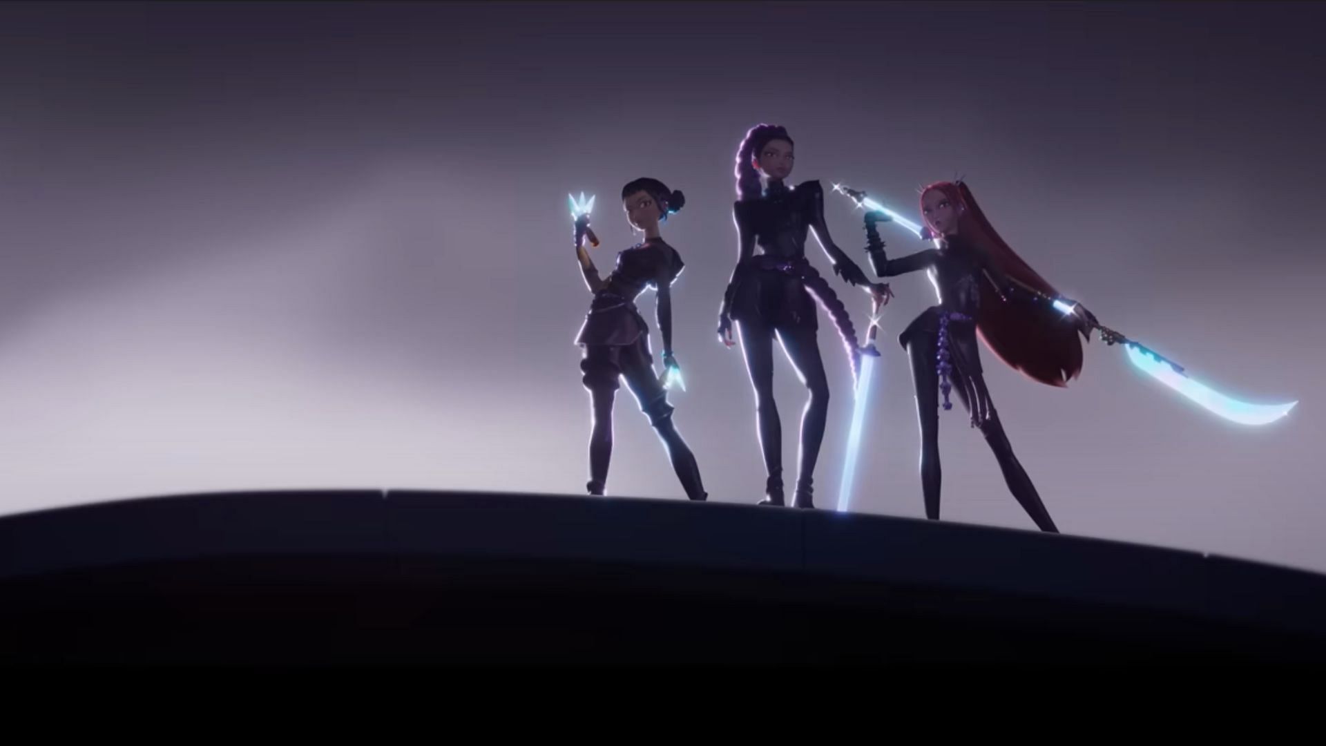 The KPop Demon Hunters get ready to battle (Image via YouTube/Netflix)